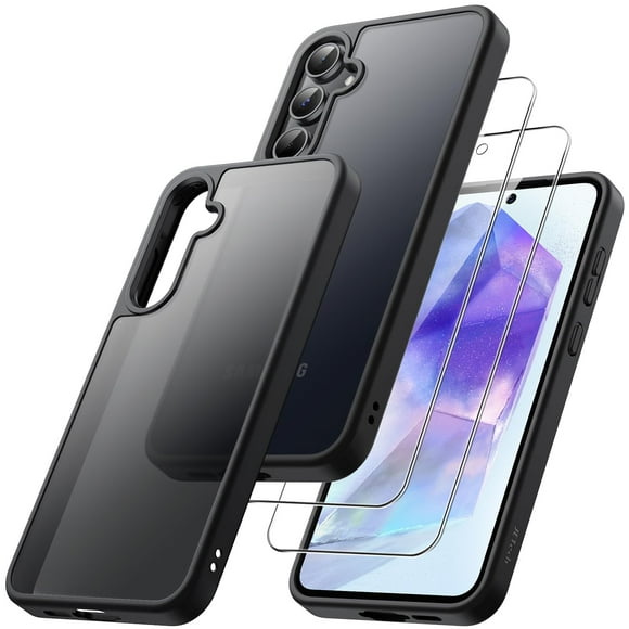 Funda Jetech 3 en 1 Mate con 2 Cristales Samsung Galaxy A55 5G