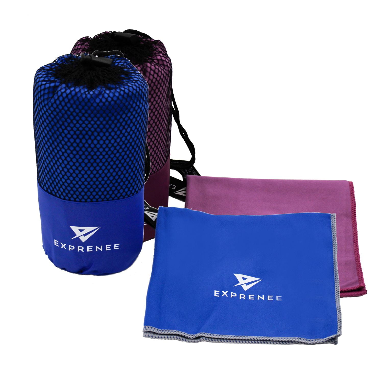 Exprenee - Set 3 Toalla Microfibra Natacion Viaje Pack 2 Azul Purpura
