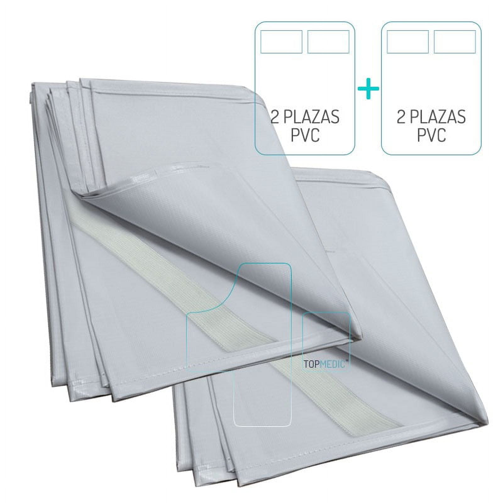 Topmedic | Pack 2 Unidades Cubre Colchón Pvc Impermeable De 1 Plaza Y Media Con Elásticos