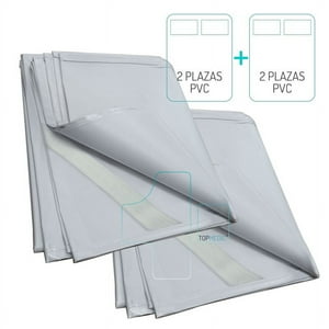 Topmedic - 2X Cubre Colchón Pvc Impermeable 1½ Plaza Con Elásticos