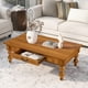 thumbnail image 2 of Rectangular Wooden Coffee Table with Storage Drawer, Vintage Cocktail Table with Solid Wood Gourd-Shaped Legs for Living Room,No-Tools Assembly (Natrual), 2 of 3
