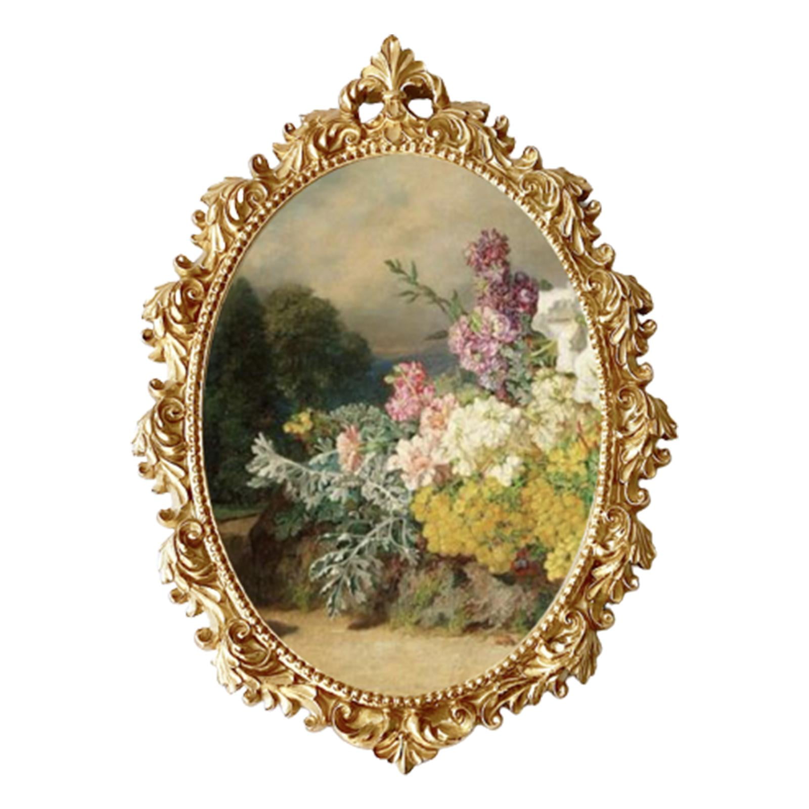 Magideal - Marco De Fotos Para Colgar En La Pared Marco Decorativo Floral En Relieve Marco De Fotos De Resina De Estilo Retro Para La Decoración De La Boda Del