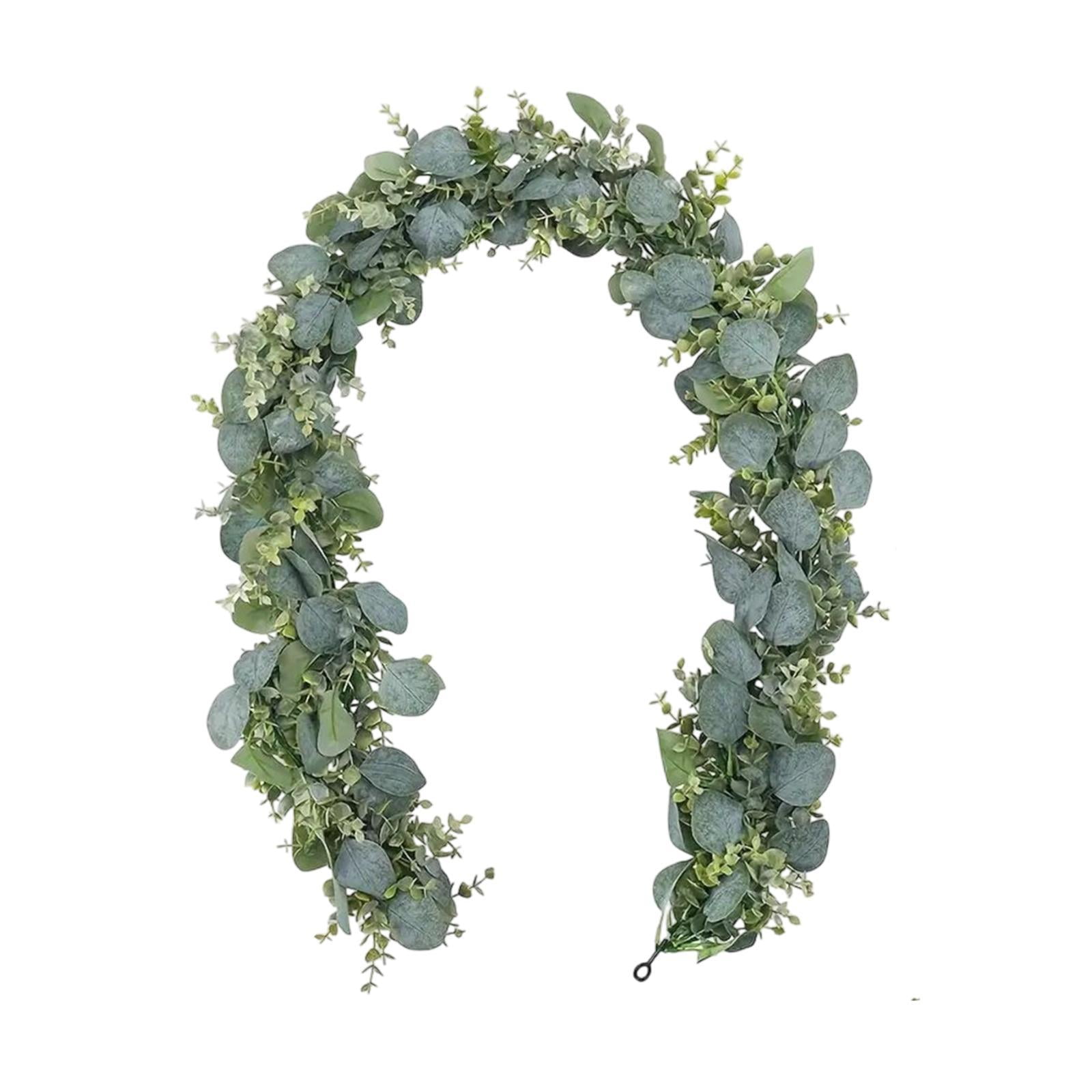 Magideal - Corona De Eucalipto Artificial De 180 Cm, Decoración Colgante Realista, Decoración De Enredadera Falsa Para Fiesta, Decoración De Chimenea De Navidad Estilo B