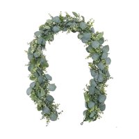 Magideal - Corona De Eucalipto Artificial De 180 Cm, Decoración Colgante Realista, Decoración De Enredadera Falsa Para Fiesta, Decoración De Chimenea De Navidad Estilo B