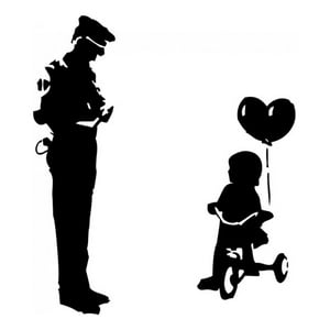 Rienda Libre Graphics - Decomural Policeman Child Banksy Ws-34486