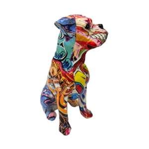 Magideal - Estatua De Perro, Figura De Resina, Regalo Moderno, Artesanía, Obra De Arte Creativa Delicada, Decoración Del Hogar Para La Sala De Estar Y La Oficina Rojo