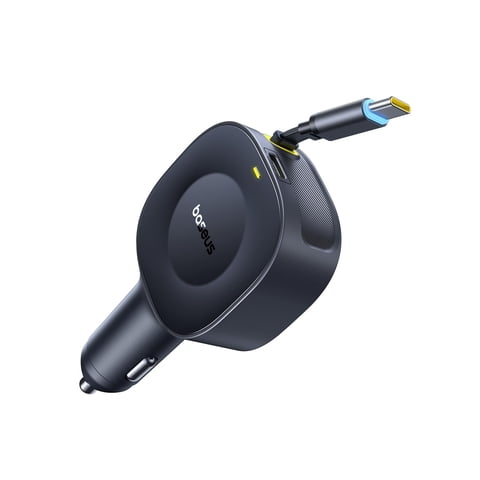 Cargador De Auto Baseus Vr2 Max 60W Con Cable Retráctil Usb-C