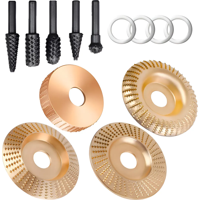 Genérico - Juego De 4 Discos Para Tallar Madera+Juego De 5 Escofinas Oro