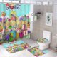 thumbnail image 1 of Bloques numéricos-theme 4-Piece Shower Curtain Set with Rugs, Waterproof Bathroom Decor Set Includes Bath Mat, U-Shaped Rug, Toilet Lid Cover and Curtain with Hooks, 1 of 6
