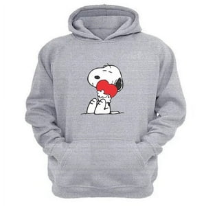 Genérico - Polerón Canguro Snoopy Gris Claro Talla L Unisex