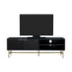 thumbnail image 1 of Rack de TV Queens Relan Diseño Acanalado Con Estantes y Puertas Negro y Dorado, 1 of 9
