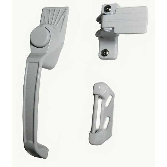 Juego de manija para puerta mosquitera Barton Kramer, blanco