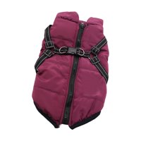Magideal - Abrigo Para Perro Con Arnés, Chaleco Para Clima Frío, Grueso, Impermeable, Protección, Ropa Cómoda Para Perros Pequeños, Chaqueta Con Cremallera Para L