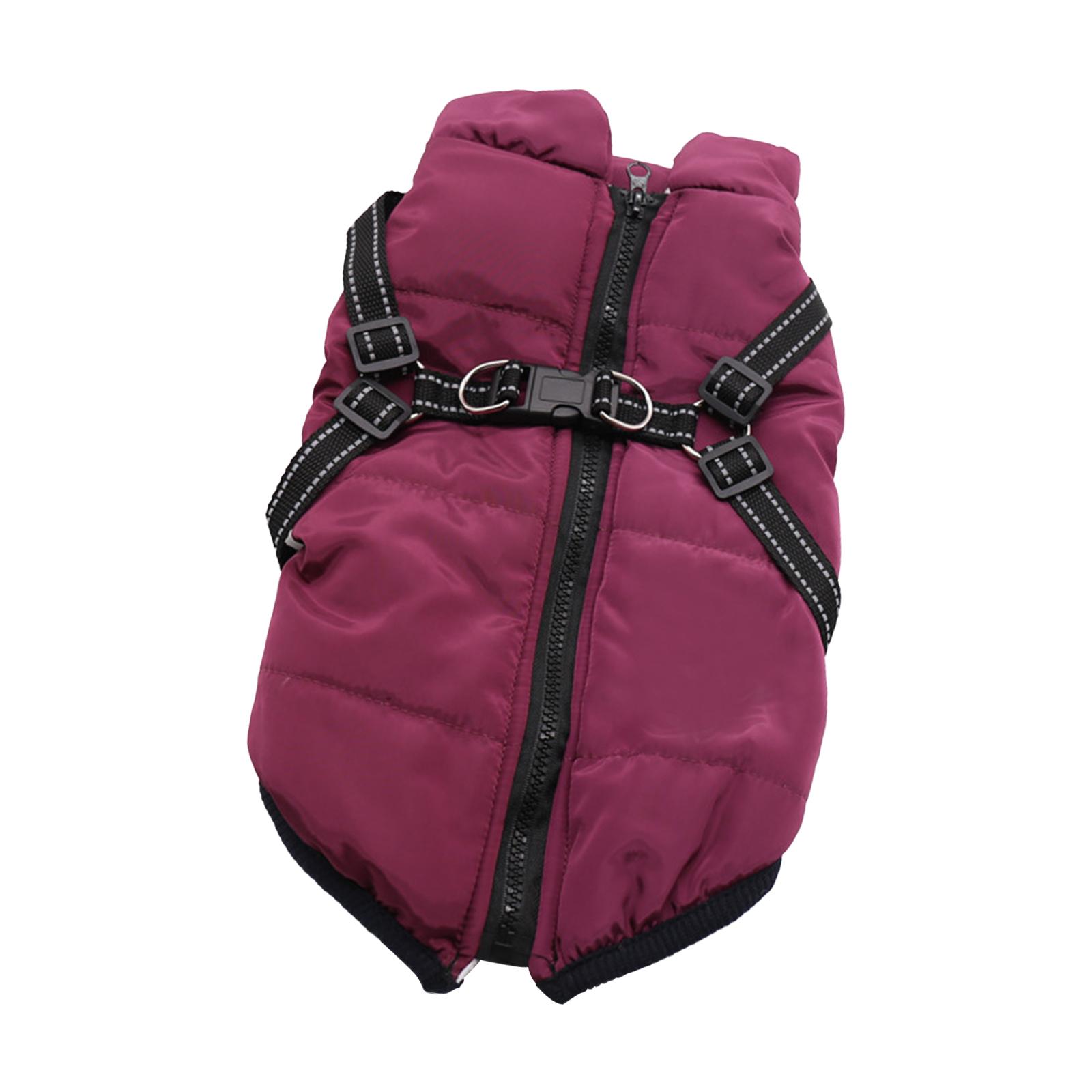 Magideal - Abrigo Para Perro Con Arnés, Chaleco Para Clima Frío, Grueso, Impermeable, Protección, Ropa Cómoda Para Perros Pequeños, Chaqueta Con Cremallera Para L