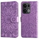 thumbnail image 1 of Funda tipo cartera FOXDOCK para OPPO Reno 14 Pro 5G , diseño girasol en relieve, cuero PU, cierre magnético, soporte y tarjetero, 1 of 5