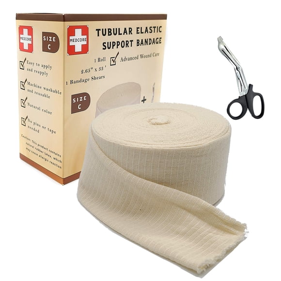 Vendaje médico tubular elástico Medcore, tamaño C, 6,5 cm x 10 m