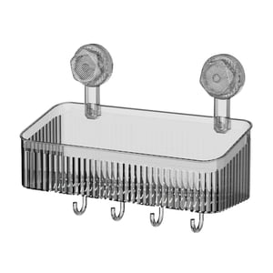 Magideal - Carrito De Ducha Con Ventosa, Estante De Ducha, Estante De Almacenamiento Para Ducha, Cesta De Ducha De Moda, Organizador De Ducha Para Cocina, Baño Y Gris