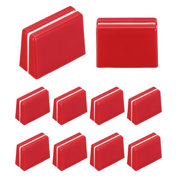 Uxcell Perillas Universales de Fader, Tapas de Fader Rojo para Mezclador, Reemplazo de Potenciómetro Deslizante de Plástico para Controlador DJ Consola de Mezcla, Paquete de 10