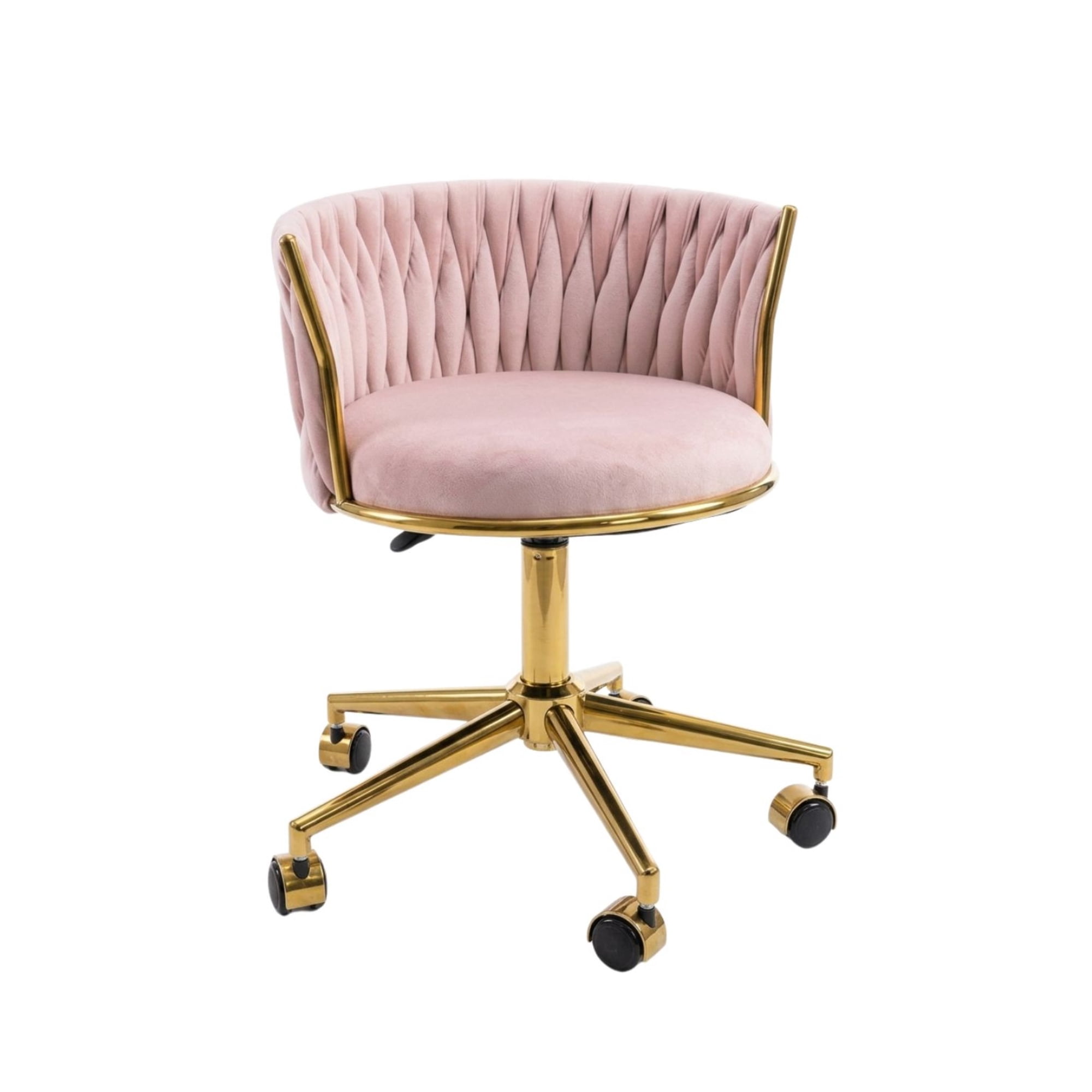Habita2 Chile - Silla Escritorio Giratoria Queen Base Dorada - Rosa