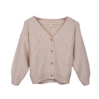 Pillin - Chaleco Niña Con Botones Y Cuello En V Arena