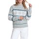 thumbnail image 2 of INSPIRE CHIC Suéter de Punto de Chenilla con Copo de Nieve para Mujer Cuello Simulado Ajuste Suelto Mangas Largas Grande Gris, 2 of 6