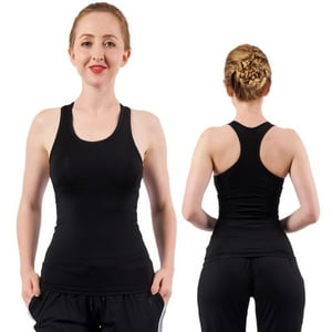 Malltradecl - Camisetas Sin Manga Deportivas Secado Rápido Polera Fitness Mujer Negro Xl