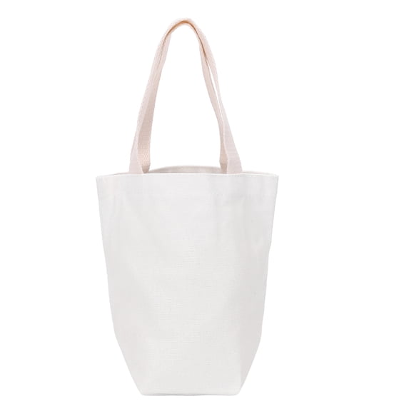 Bolsa de Lona, Bolsa de Compras de 3.5" x 3.5" con Asas para Regalos de Cumpleaños, Blanca