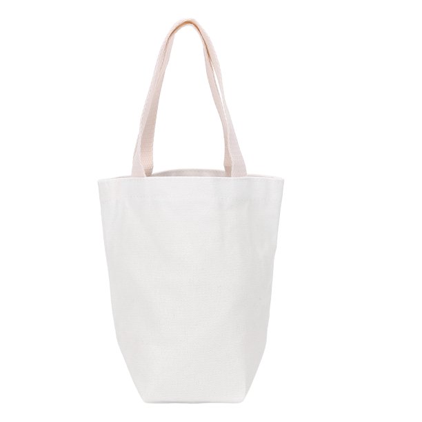 Bolsa de Lona, Bolsa de Compras de 3.5" x 3.5" con Asas para Regalos de Cumpleaños, Blanca