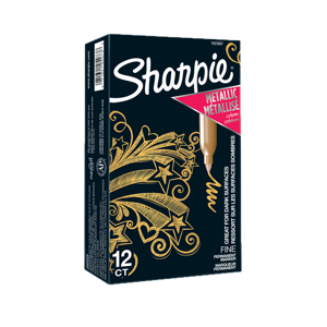 Marcador Sharpie Punta Fina Metálico Oro Set X12
