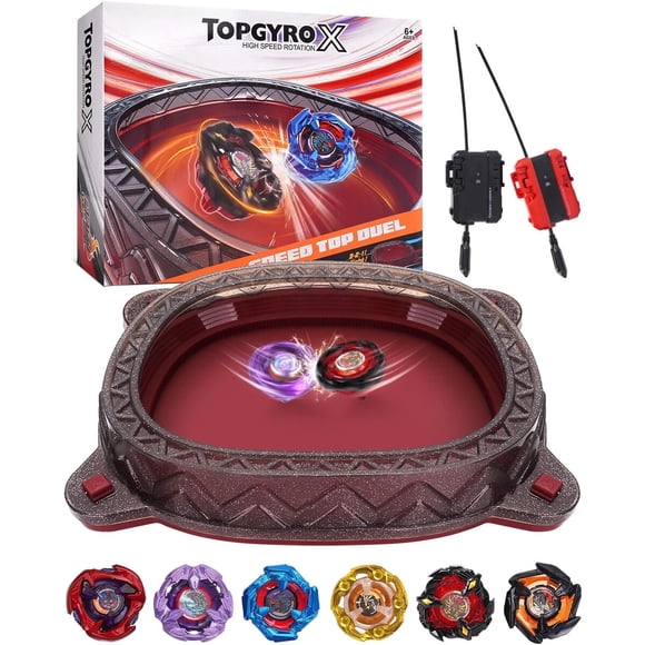 Kit Batalla TopGyro X Estadio 6 Trompos 2 Lanzadores Arena
