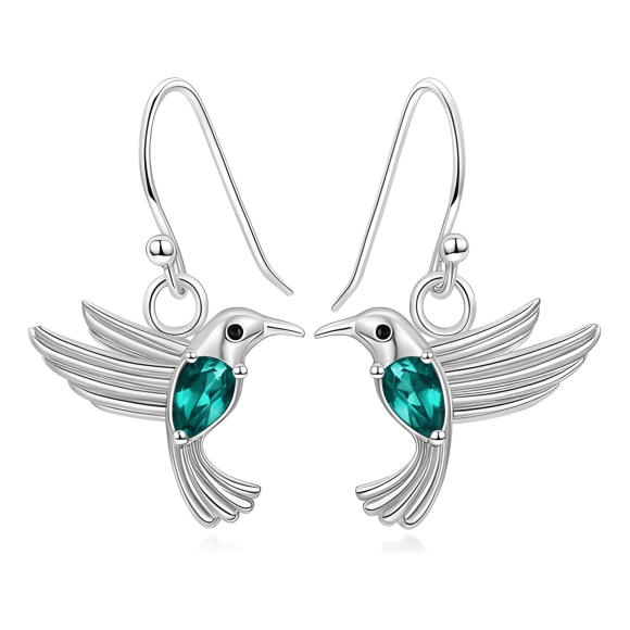 Aros Colgate Colibrí Ave Cristal Verde
