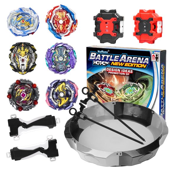 Set de tops Burst Battle Arena Nuffunx con estadio de 45 cm y 6 tops