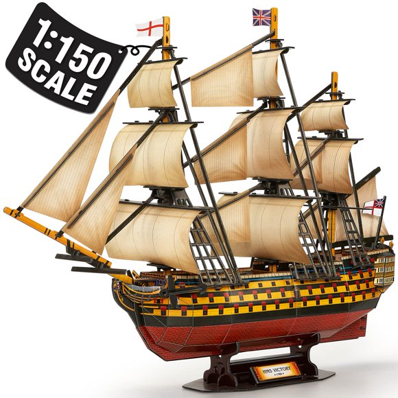 Puzzle 3D CubicFun HMS Victory Vessel, modelo de barco, 189 piezas