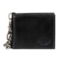 Wallet Dickies Rfid Con Cadena Plegable De Piel Para Uso Diario, Color Negro, Para Hombre