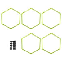 Ioensy - 5 Anillos De Agilidad Hexagonales Multiusos Para Niños Y Adultos, Color Verde Rugby.