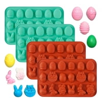 Pasteleriuscl - Pack X4 Moldes De Silicona Pascua 18Cav Moldes De Chocolate Conejito