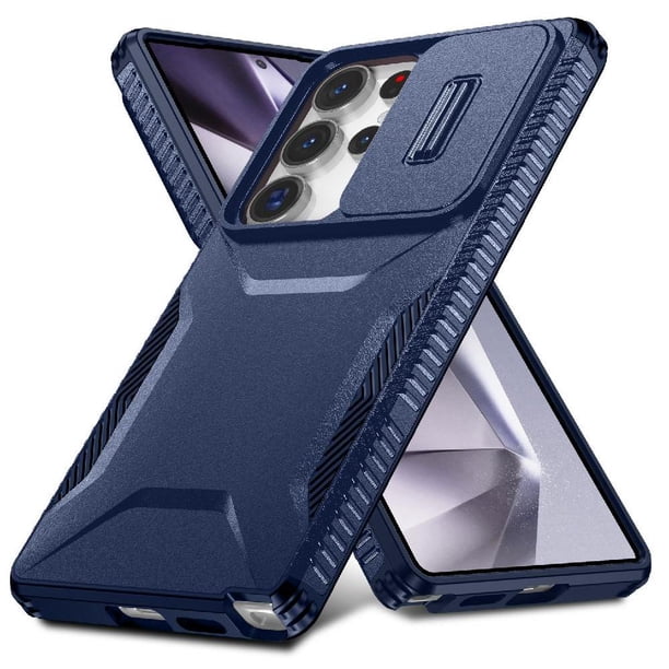 Funda Resistente para Samsung Galaxy S25 Ultra con Tapa Deslizante y Protección Militar Azul