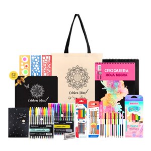 Celebra Ideas - Set Kit De Arte Dibujo En Hojas Negras Colores Metal Fluor Pastel