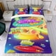 thumbnail image 4 of Alienígenas del Planeta Pizza Conjunto de sábanas temático, trío de piezas, cómodo y amigable con la piel, diseño único, regalo de decoración para el hogar para familiares, amigos y fans,135cm *200cm, 4 of 6