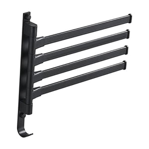 Bothyi - Toallero Giratorio, Colgador De Toallas De Baño Flexible Para Salones De Baño, Cocina, Negro