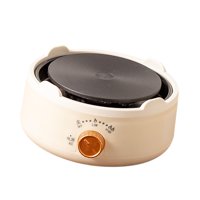 Bothyi - Calentador Eléctrico De Placa Pequeña Para Cocina, Picnic, Camping, Beige Y Blanco.