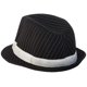 thumbnail image 2 of Sombrero Fedora Loftus International 1920s a rayas negras, 2 of 2