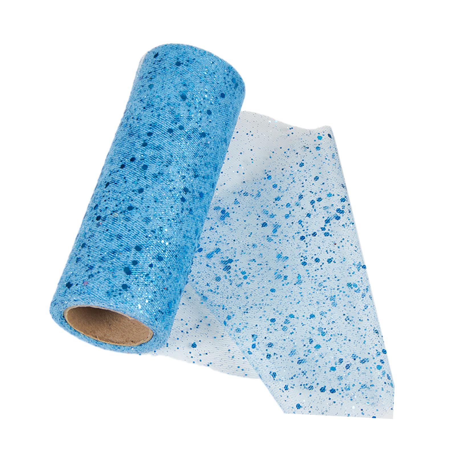 Magideal - Cinta De Malla De Malla Con Lentejuelas, Tela De Tul De 10 Yardas, Tul Brillante Para Guirnalda Del Día De San Valentín, Envoltura De Manualidades, De Azul Claro