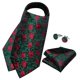 thumbnail image 3 of Set corbata gruesa Ascot hombre elegante formal. Modelo Floreado Rosas Rojas, 3 of 5