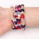 thumbnail image 2 of Set de Pulseras HESHPAWS USA American Flag 4PCS Rojo Azul Blanco, 2 of 3