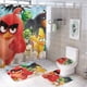 thumbnail image 1 of Angry Birds-2-theme 4-Piece Shower Curtain Set with Rugs, Waterproof Bathroom Decor Set Includes Bath Mat, U-Shaped Rug, Toilet Lid Cover and Curtain with Hooks, 1 of 6