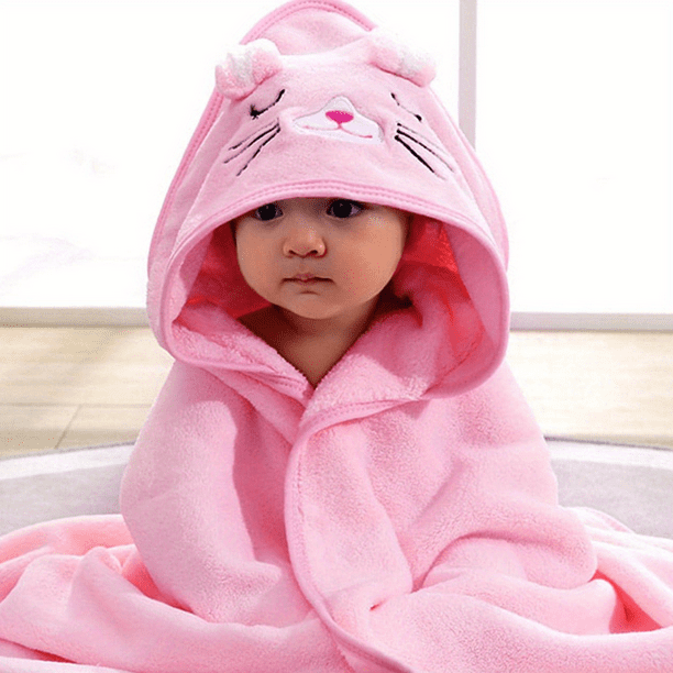 1pc Baby Hooded Towel And Shower Cap, Ultra Soft Absorbent And Non-Balling Baby Bath Towel Swaddling Blankets, Soft Adjustable Hair Washing Hat For Toddlers, For Boy And Girl