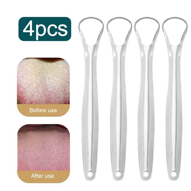 8-1pc Tongue Scraper Cleaner For Adult Professional Eliminate Bad Breath Stainless Steel Tongue Brush Fresh Breath Cleaning Tool