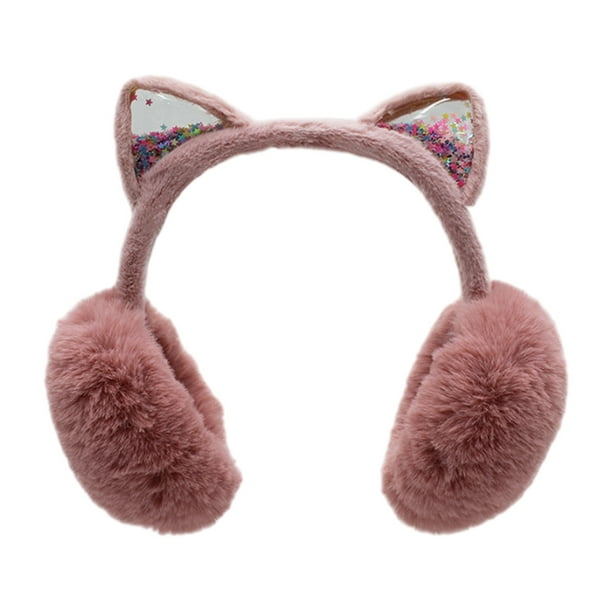 Orejeras de felpa suaves y esponjosas para mujer, orejeras plegables de felpa, orejeras de invierno para niños y niñas, calentador de orejas para clima frío.