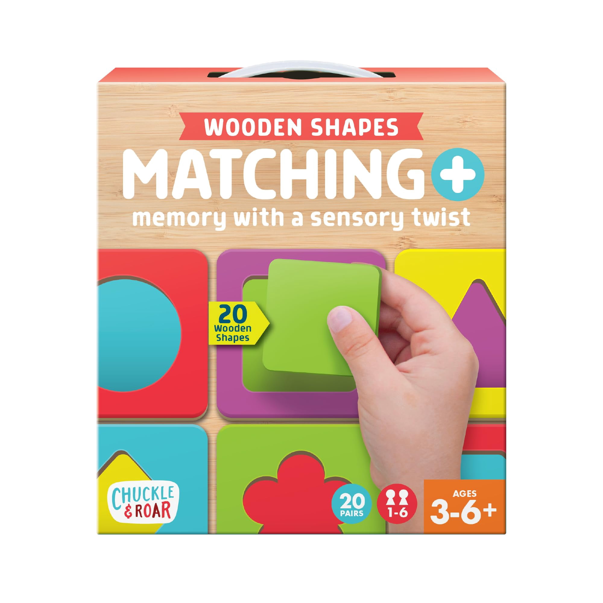 Juego De Memoria Chuckle & Roar Matching+formas Sensoriales De Madera